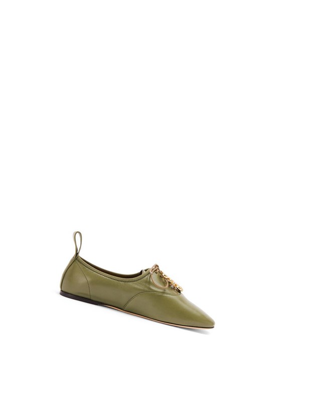 Loewe Anagram soft derby in lambskin Verde Oliva Verdes | LESUC-6547