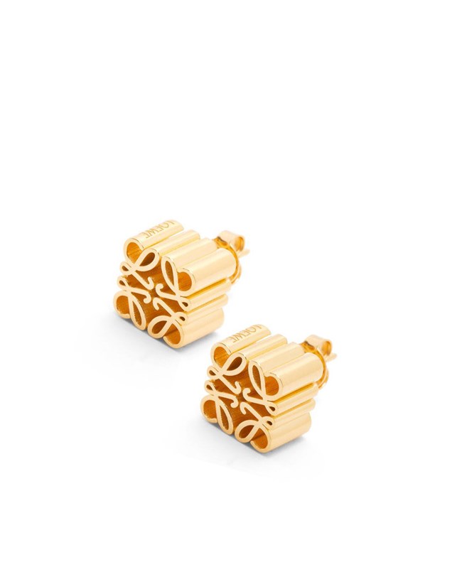 Loewe Anagram stud earrings in sterling silver Dorados | ROFQU-4862