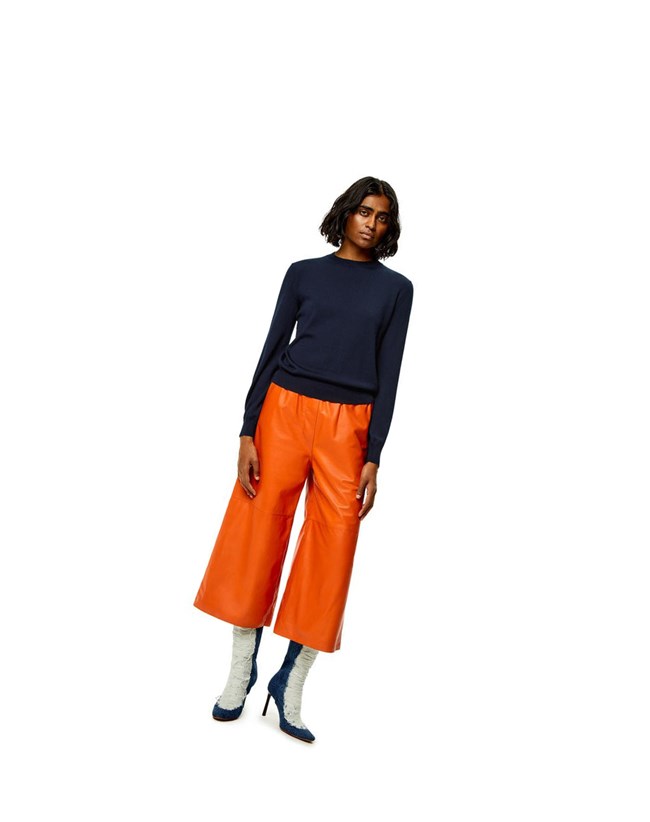 Loewe Anagram sweater in cashmere Azul Marino Azules | EHPBR-0971