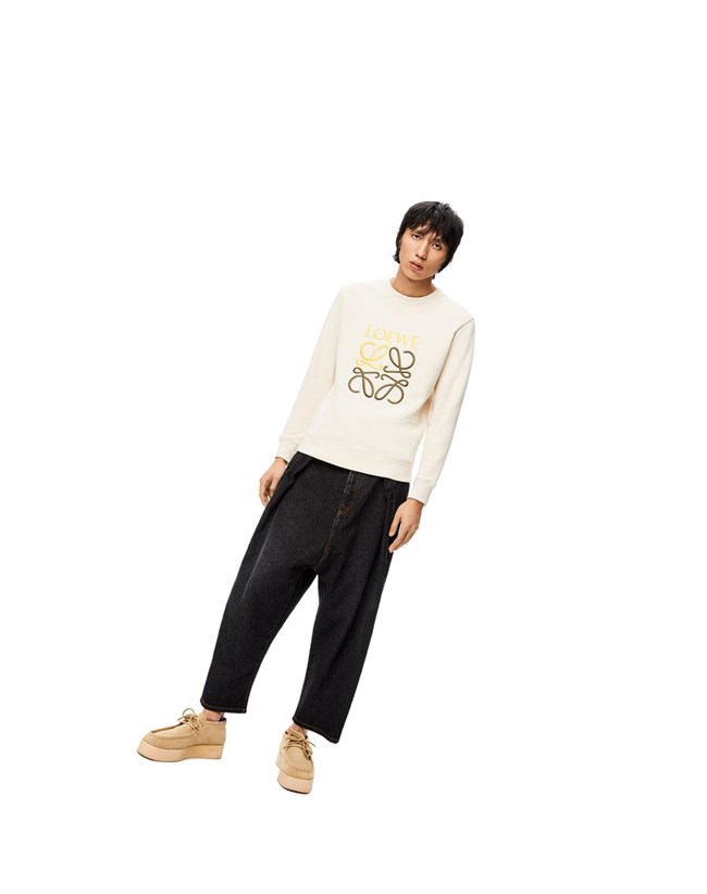 Loewe Anagram sweatshirt in cotton Ecru | OLZTA-2576