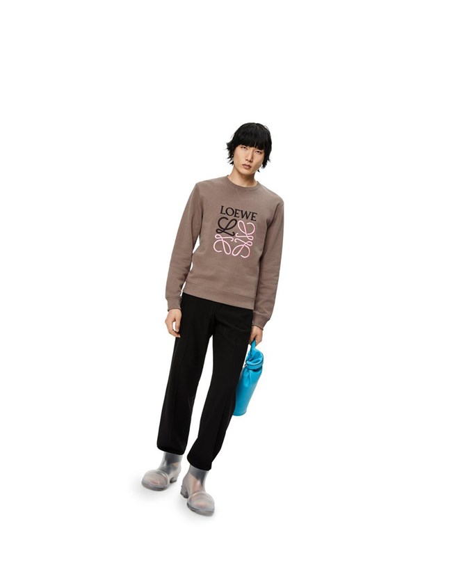 Loewe Anagram sweatshirt in cotton Grises | YFOTU-0395