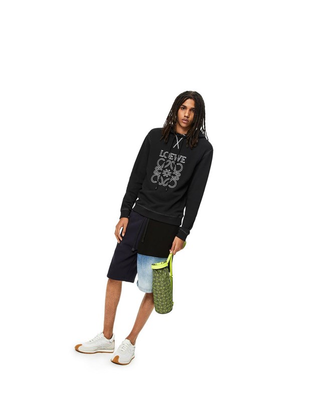 Loewe Anagram tonal hoodie in cotton Negros | YDTKE-7059