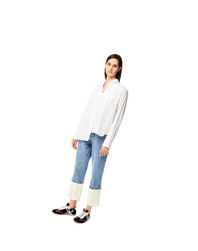 Loewe Asymmetric shirt in cotton Blancos | FVEQL-3078