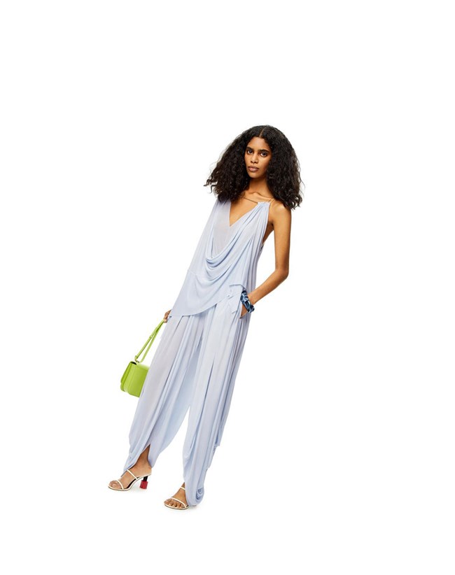 Loewe Balloon trousers in viscose Azules Claro | WBXNU-1602