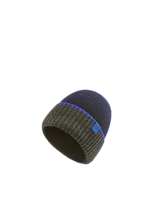 Loewe Beanie hat in wool Azul Marino Azules Grises | IUKCO-5047