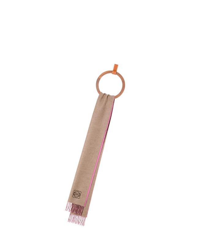 Loewe Bicolour scarf in wool and cashmere Rosas | JGFIU-5496
