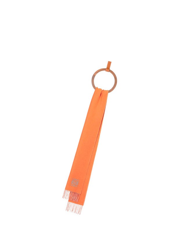 Loewe Bicolour scarf in wool and cashmere Naranjas Blancos | MIJBC-5961