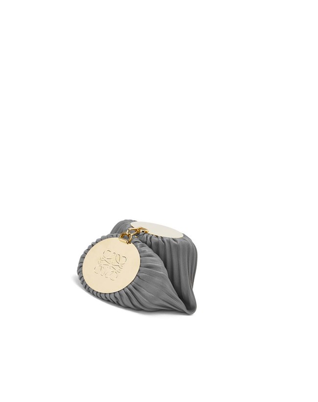 Loewe Bracelet pouch in nappa calfskin and brass Grises | GQIHL-4325