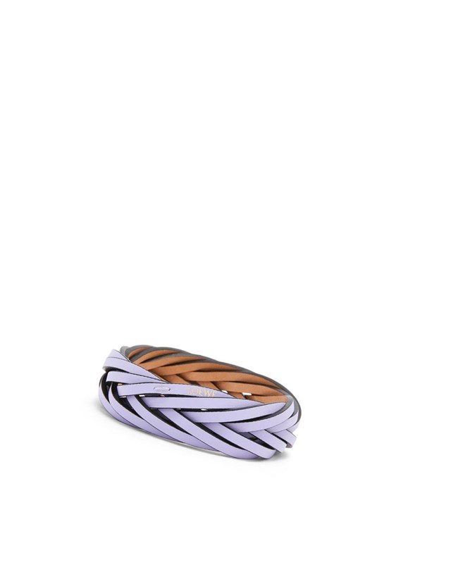 Loewe Braided bangle in classic calfskin Lavanda | WFISD-4685