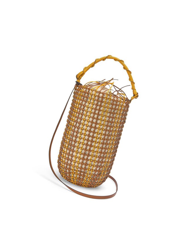 Loewe Bucket Mesh bag in calfskin Amarillos | QFCTH-5148