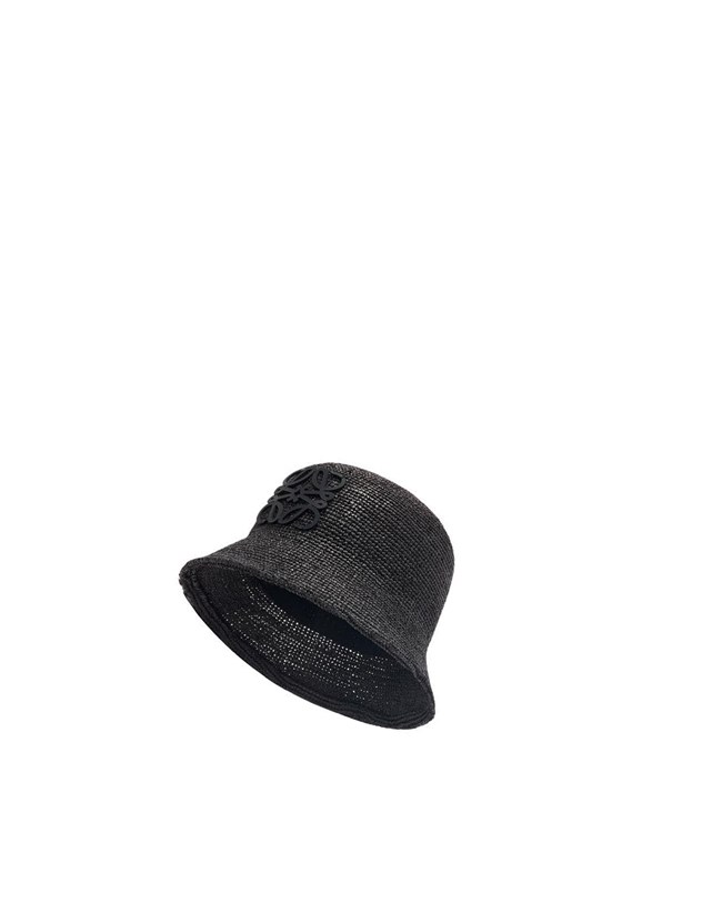 Loewe Bucket hat in raffia and calfskin Negros | HWNBL-5048