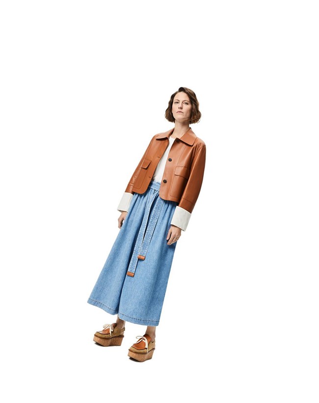 Loewe Button jacket in nappa Tan | ZUXEM-3609