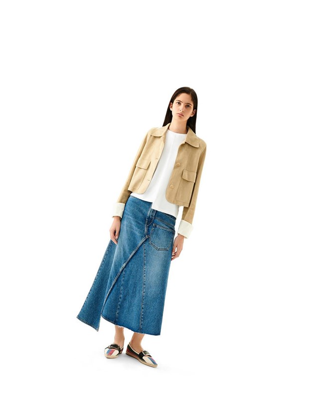 Loewe Button jacket in suede Dorados | BWYAU-7410