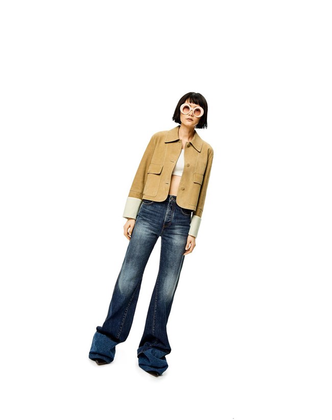 Loewe Button jacket in suede Dorados | UXNDZ-8370