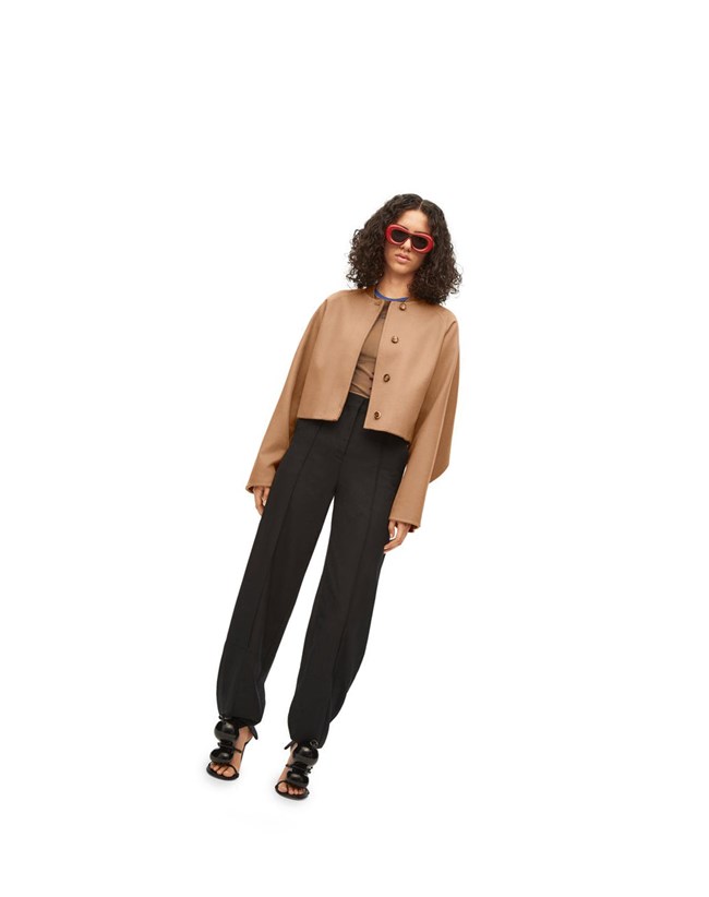 Loewe Button jacket in wool and cashmere Camel | PICOH-0539