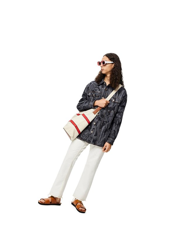 Loewe Cactus print overshirt in cotton Negros | UCPRW-1384