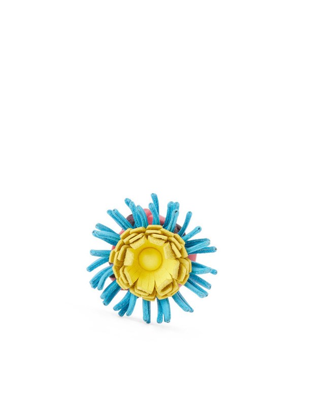 Loewe Cactus stud flower in classic calfskin Rosas Azules | TCLBK-5310