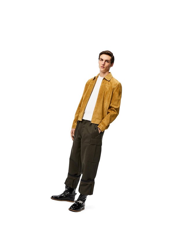 Loewe Cargo trousers in wool Kaki Verdes | CGKZH-3601