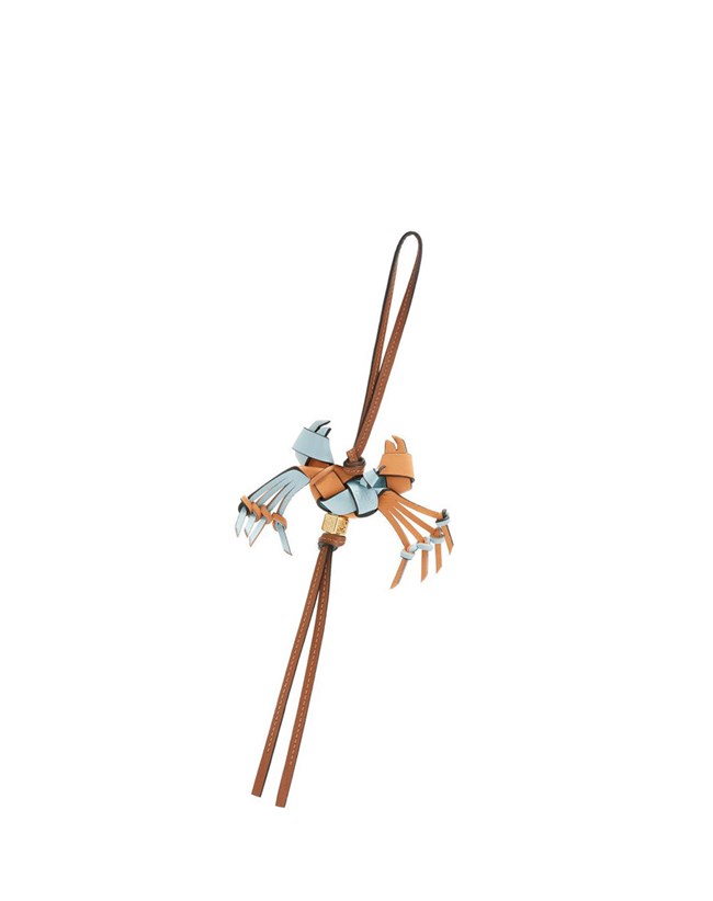 Loewe Crab charm in calfskin Albaricoque Azules | BTRIY-4358