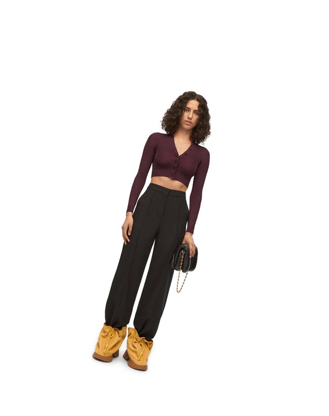 Loewe Cropped cardigan in viscose Vino | WSVJX-5821