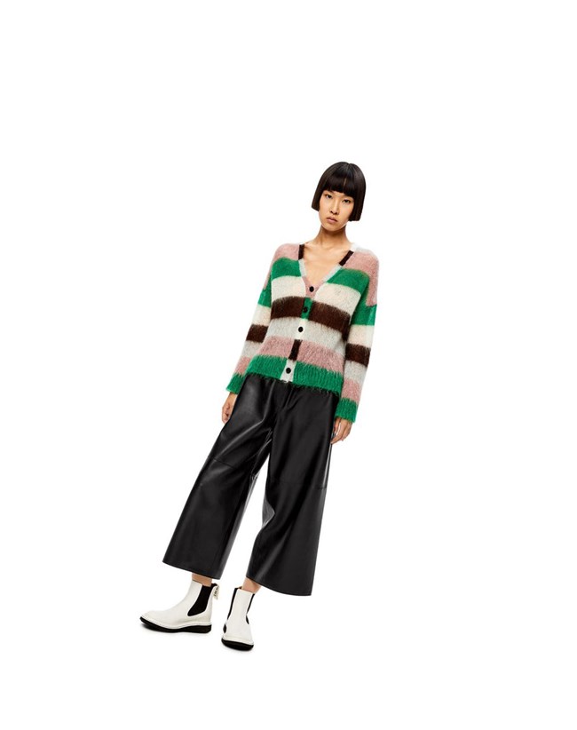 Loewe Cropped elasticated trousers in nappa Negros | QWEAX-9347