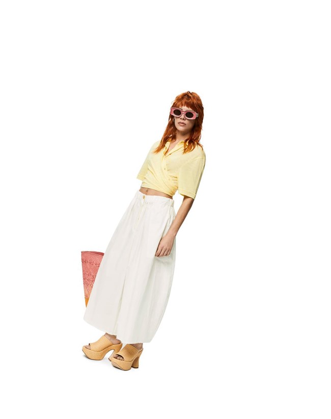 Loewe Cropped trousers in cotton Blancos | FZXVC-6279
