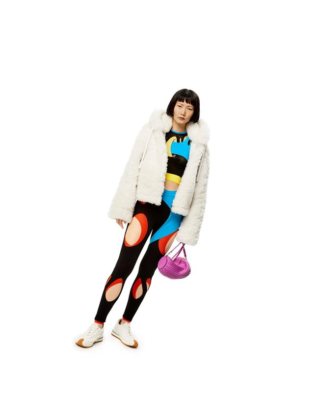 Loewe Cut-out leggings in viscose Negros Azules Naranjas | FNLRZ-5184