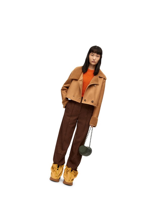 Loewe Deconstructed jacket in shearling Vino | RKBQA-8031