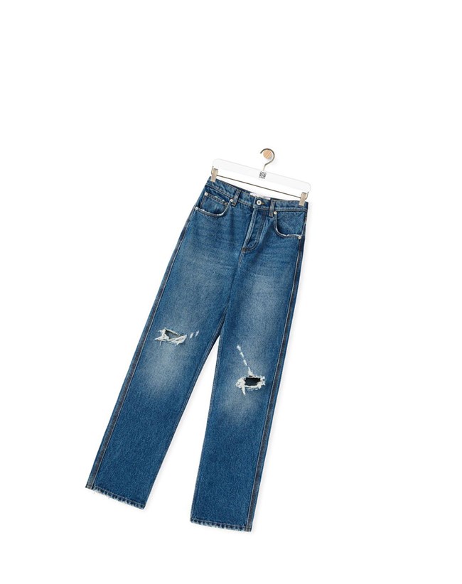 Loewe Distressed jeans in denim Washed Denim | FEUHI-6092