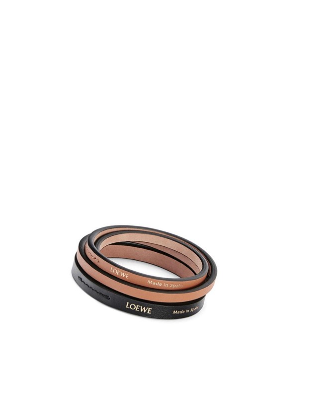 Loewe Double bangle set in classic calfskin Negros | JUSMA-0861