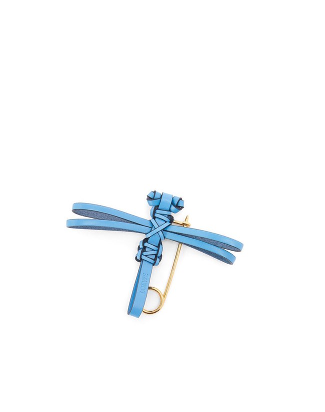 Loewe Dragonfly pin charm in calfskin Azules | OGVUA-4907