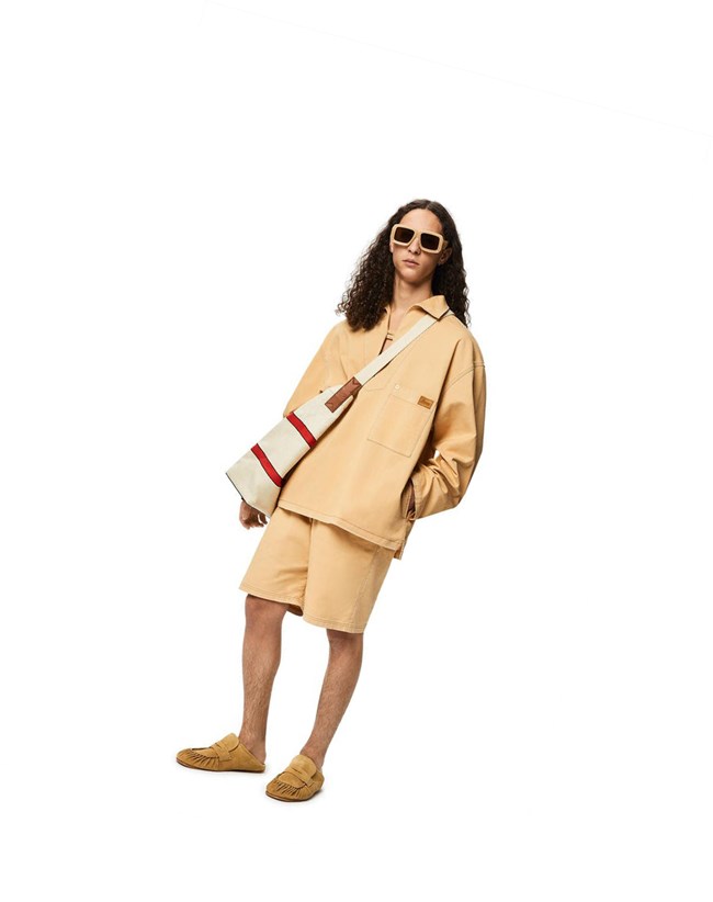 Loewe Drawstring shorts in cotton Beige | JWMZP-4187