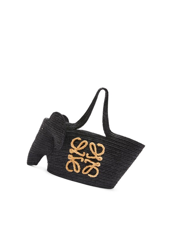 Loewe Elephant Basket bag in raffia Negros | HMIPZ-7294