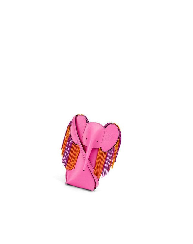 Loewe Elephant Pocket in classic calfskin Rosas | TJNWE-3859