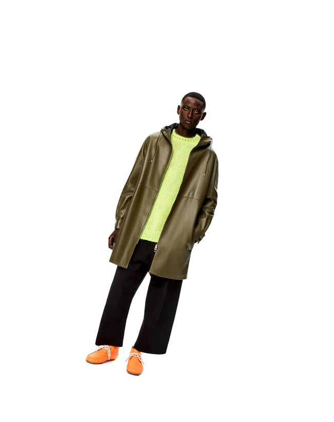 Loewe Encapuchado coat in nappa Kaki Verdes | ZDLUG-1703