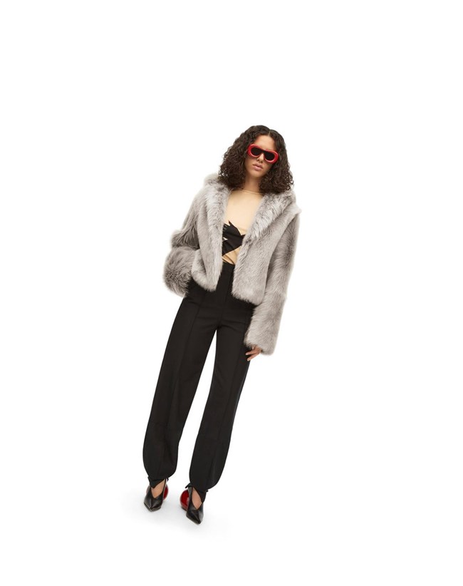 Loewe Encapuchado jacket in shearling Grises | SMYAX-2861