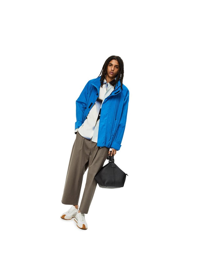 Loewe Encapuchado parka in textured nylon Azules Azules | GMYJQ-8296