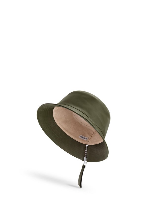 Loewe Fisherman hat in nappa calfskin Kaki Verdes | JFTLA-6425