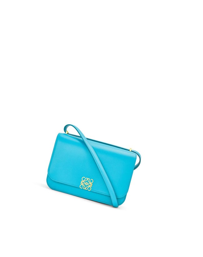 Loewe Goya bag in silk calfskin Cyan | ZTIXS-7281