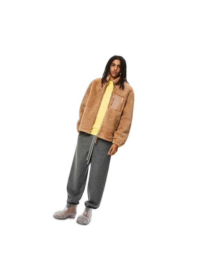 Loewe Jacket in shearling Beige | HUVMQ-9713