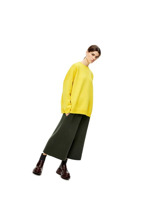 Loewe Knit trousers in cashmere Kaki Verdes | CQDIM-1297