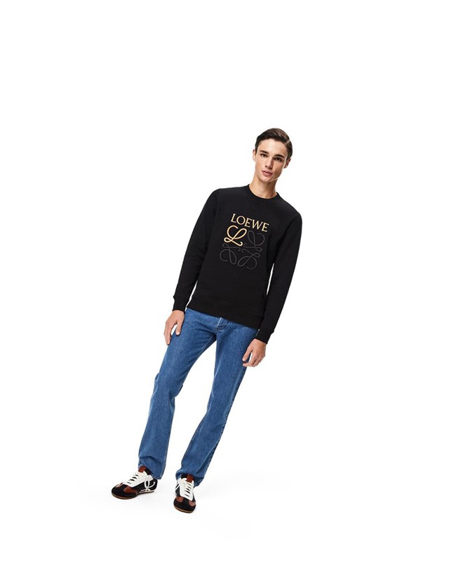 Loewe LOEWE Anagram embroidered sweatshirt in cotton Negros | AVYBP-5902