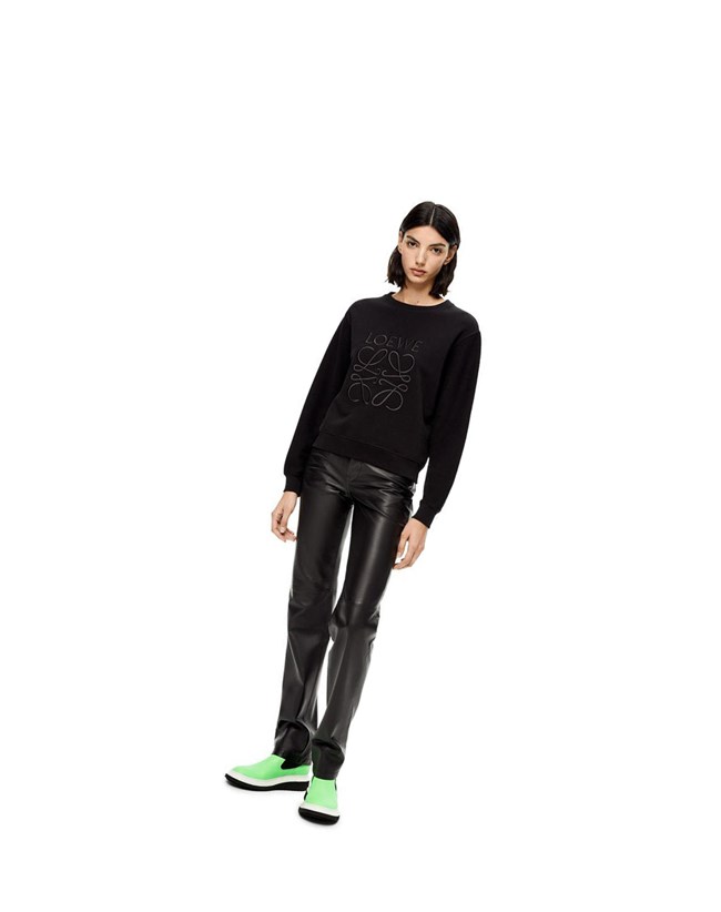 Loewe LOEWE Anagram embroidered sweatshirt in cotton Negros | NKHGL-5102