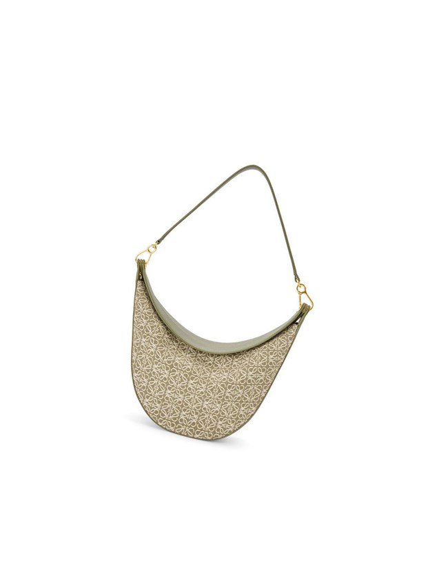 Loewe LOEWE Luna bag in Anagram jacquard and classic calfskin Verdes Verdes | RBPUD-7014