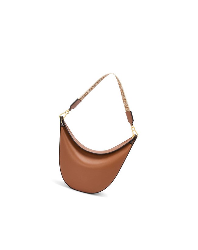 Loewe LOEWE Luna bag in satin calfskin and jacquard Pecan | BLXGT-1479