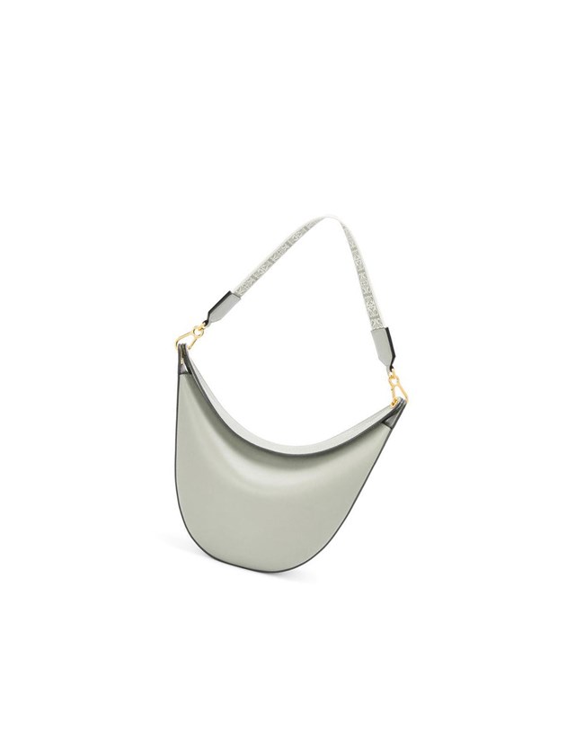 Loewe LOEWE Luna bag in satin calfskin and jacquard Grises | EVZCQ-7052