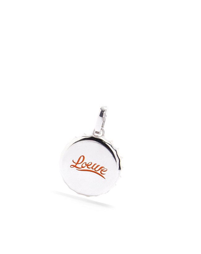 Loewe LOEWE bottle cap pendant in sterling silver and enamel Plateados | SVGDI-2043