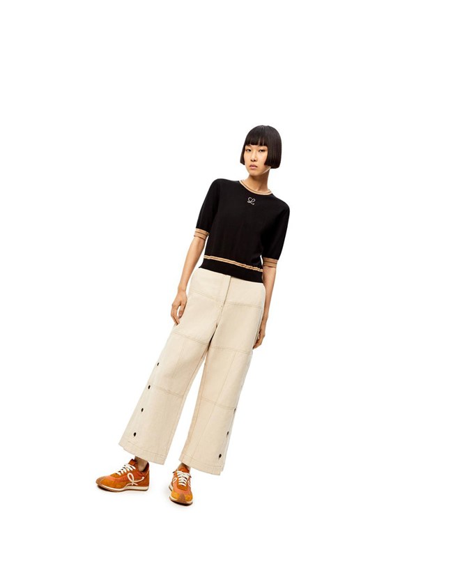 Loewe LOEWE cropped sweater in wool Negros Beige | OESWN-6238