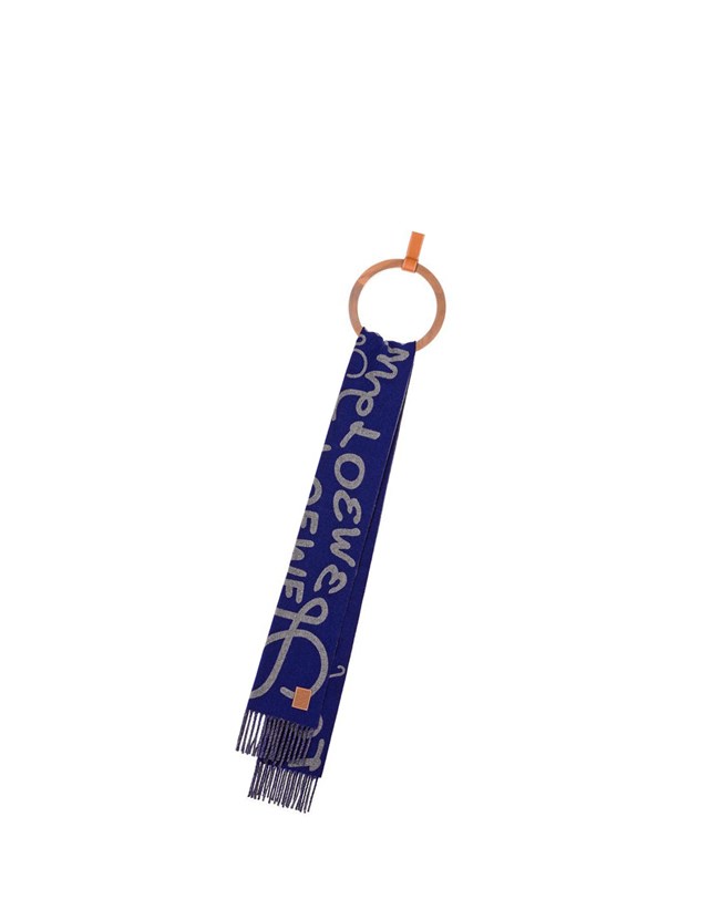 Loewe LOEWE scarf in wool and cashmere Azul Marino Grises | TIZEM-6184