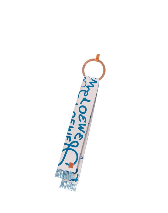 Loewe LOEWE scarf in wool and cashmere Rosas Azules | UXQJB-0824